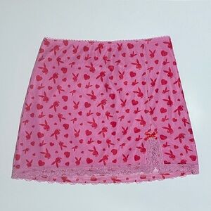 Playboy Hearts Mini Slip Skirt